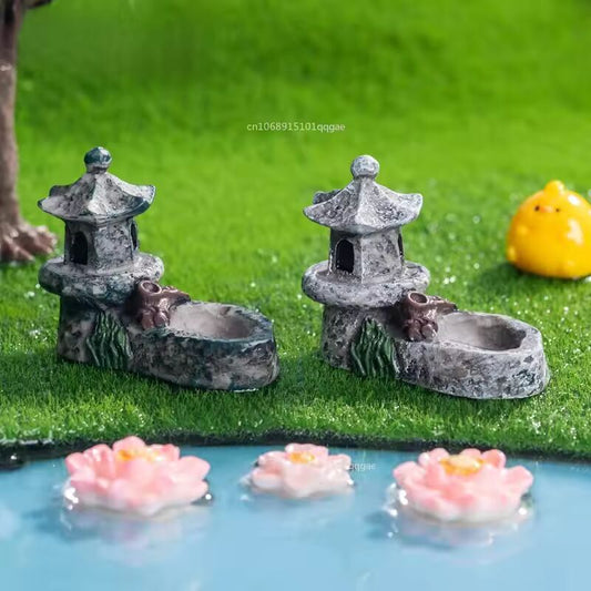 1Pc Vintage Pool Figurine Ponds Model Resin Craft Ornament Home Decoration Miniature Garden Fairy Glass Decor DIY Accessories